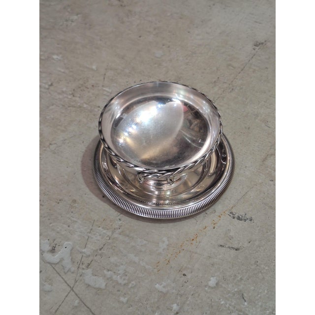 Silver Vintage Silver-Plated Dessert Service – Set of 6 Pedestal Dessert Bowls With Serving Tray For Sale - Image 8 of 8