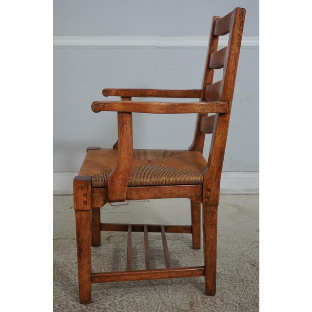 Traditional Pair Guy Chaddock Distressed Ladderback Armchairs For Sale - Image 3 of 12