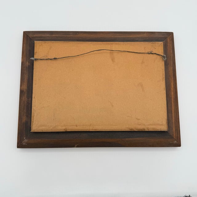 A beautifully preserved example of vintage needlework, this framed stagecoach scene celebrates the quiet artistry of hand-...