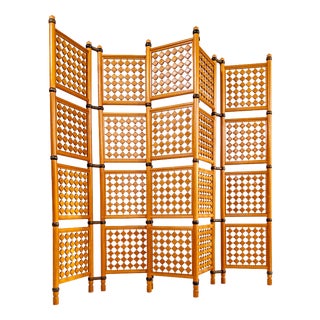 Lotus Square Folding Room Divider in Birch, Singapore, 1970s For Sale