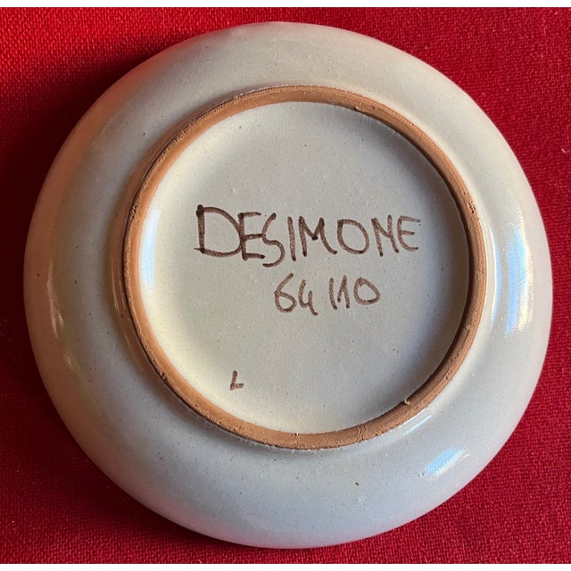 Mid-Century Modern Hand Painted Italian Pottery Serving Bowl by Desimone Circa 1960's For Sale In New York - Image 6 of 8