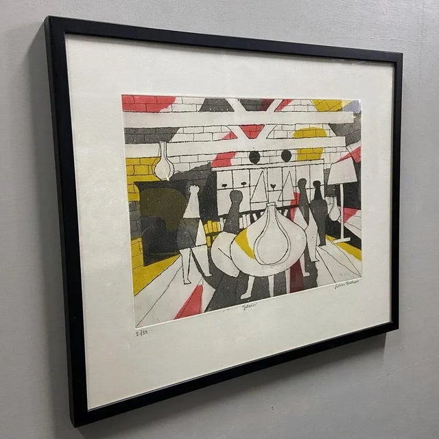 Black Julian Trevelyan, Surrealist Interior, 1973, Etching, Framed For Sale - Image 8 of 9