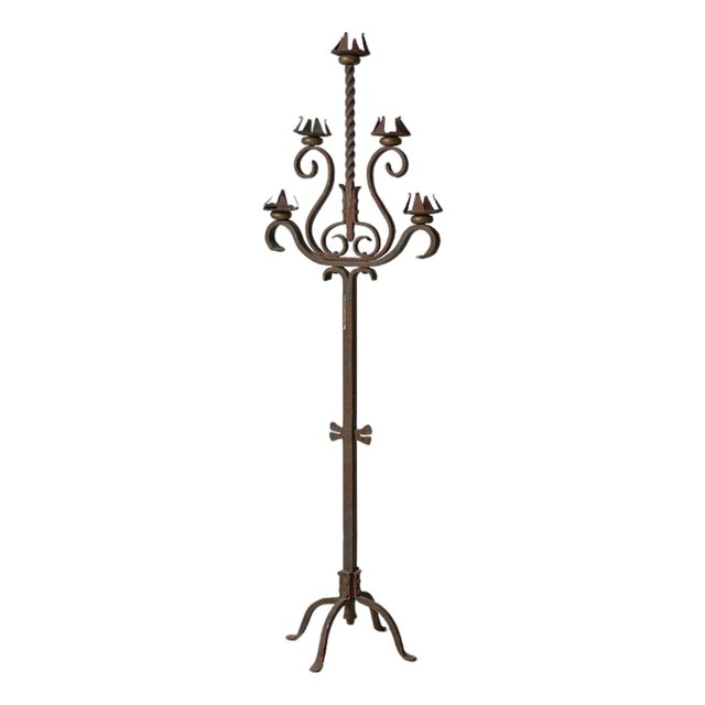 1920s–1940s Belgian Iron Candelabra For Sale