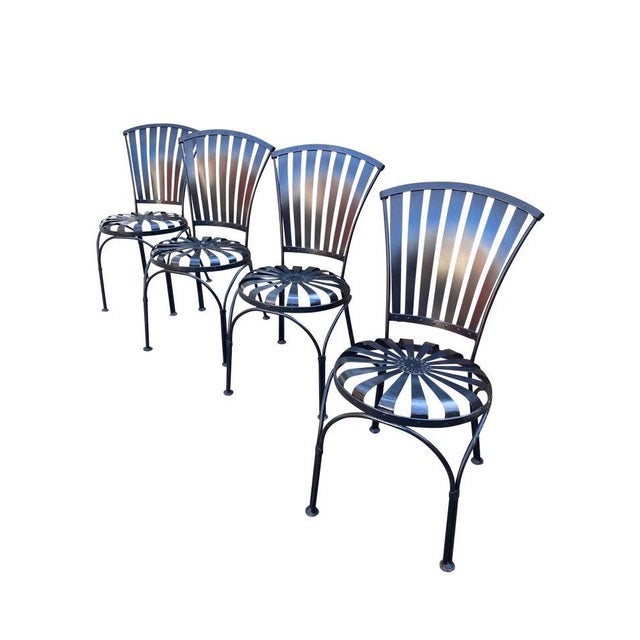 Mid 20th Century Francois Carre Fan Back Garden Chairs - A Pair, Attributed For Sale In Atlanta - Image 6 of 8