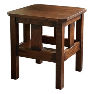 Mission Oak Slat End Table - Walnut For Sale