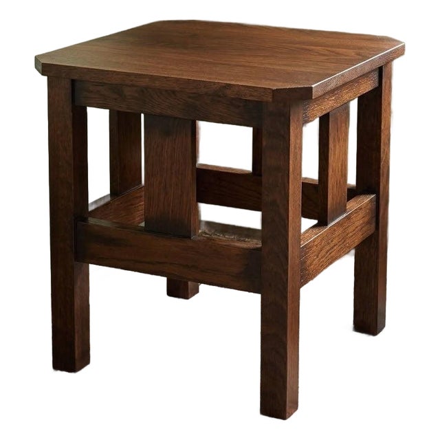 Mission Oak Slat End Table - Walnut For Sale