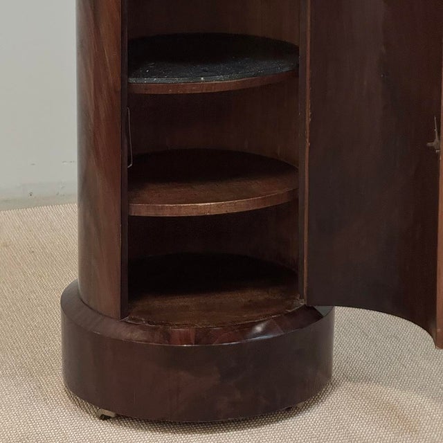 Wood Early 19th Century French Empire to Louis Philippe Mahogany Marble Top Cabinet ~ Pedestal For Sale - Image 7 of 18