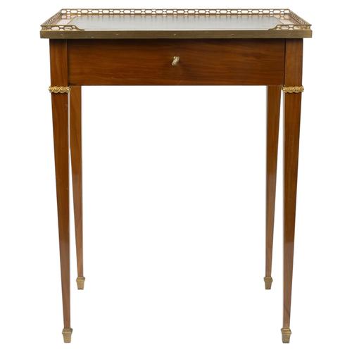 Small Louis XVI Writing Desk in Wood and Gilded Bronze For Sale - Image 5 of 5