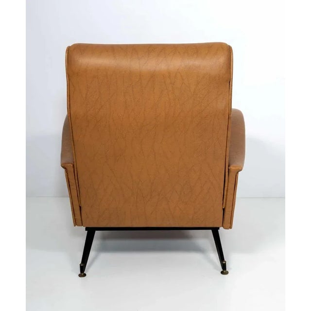 Black Mid-Century Modern Leatherette Armchair in Marco Zanuso Style, Italy, 1970s For Sale - Image 8 of 9