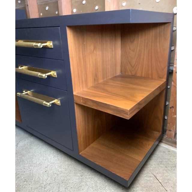 Wood Modern L Shaped Painted Wood Desk For Sale - Image 7 of 9