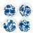 Blue Graphic Floral Blue & White Wall Plate Curation - Group of 9 For Sale - Image 8 of 12