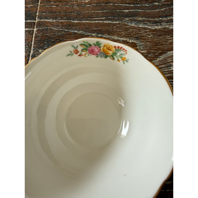 Vintage Crown Staffordshire Lyric Tunis Blue Bouillon Fine Bone China Cups - Set of 4 For Sale - Image 12 of 12