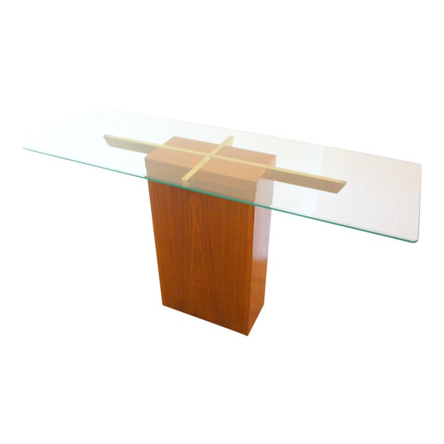 Mid Century Modern Danish Teak Console Table by Trioh Mobler For Sale