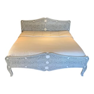 1990s Vintage Moroccan Inlay Bed For Sale