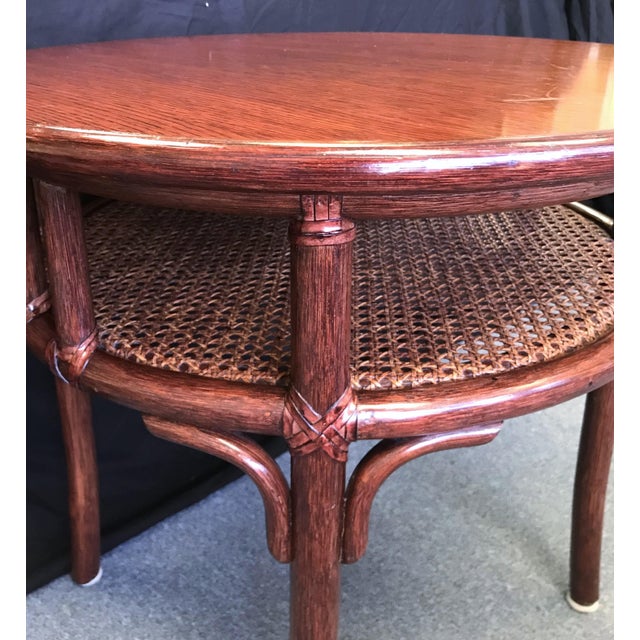 Vintage McGuire Bamboo and Cane Occasional Table | Chairish