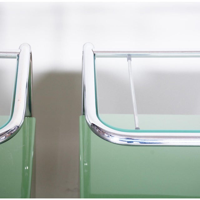 Bauhaus Side Tables in Chrome and Glass by Vichr a Spol., Czech, 1930s, Set of 2 For Sale - Image 4 of 18