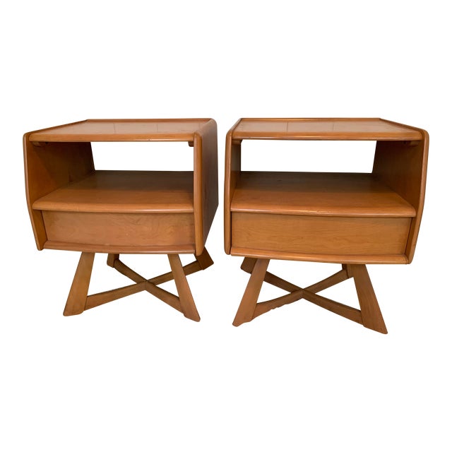 Heywood Wakefield Sculptura Nightstands A Pair Chairish