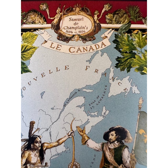 Vintage Framed Authentic Original Hermès Art Advertisement Lithograph Hermes Lithograph Art featuring a Scarf with...