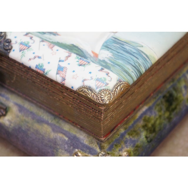 Antique Victorian Nautical Maritime Uss Maine Ship Photo Album Music Box 13" For Sale - Image 9 of 18