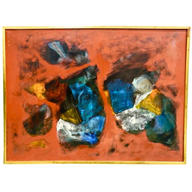 Willy Mucha, Large Polish French Abstract Expressionist Oil Painting Willy Mucha, Ecole Paris, 1963 For Sale - Image 10 of 15