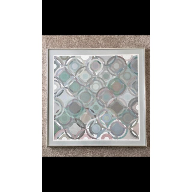 Framed abstract geometric gouache on paper by Stevan Kissel Signed: Stevan Kissel Los Angeles, CA. Beautifully framed.