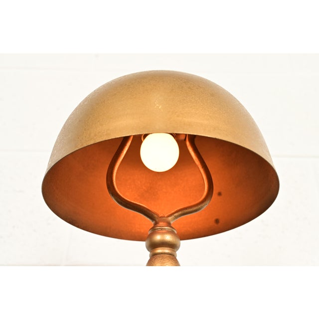 Louis Comfort Tiffany Furnaces Art Deco Bronze Doré Table Lamp or Desk Lamp, 1920s For Sale In South Bend - Image 6 of 15