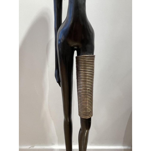 Bronze of a Nude African Lady Carrying Water in the style of Karl Hagenauer, 1970s For Sale - Image 11 of 15