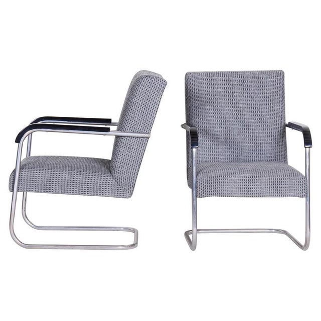 Grey Tubular Lounge Chairs by Anton Lorenz, 1930s, Set of 2 For Sale - Image 9 of 9