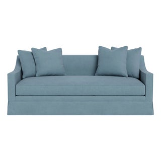 Bunny Williams Home 81 Inch Grant Sofa in Aegean Performance Linen For Sale