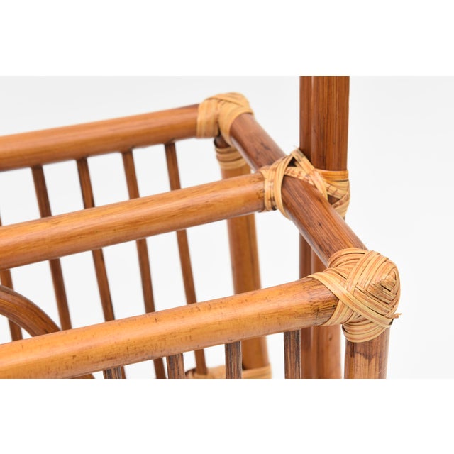 Wood Vintage 1960's Bamboo Magazine Stand/Rack For Sale - Image 7 of 12