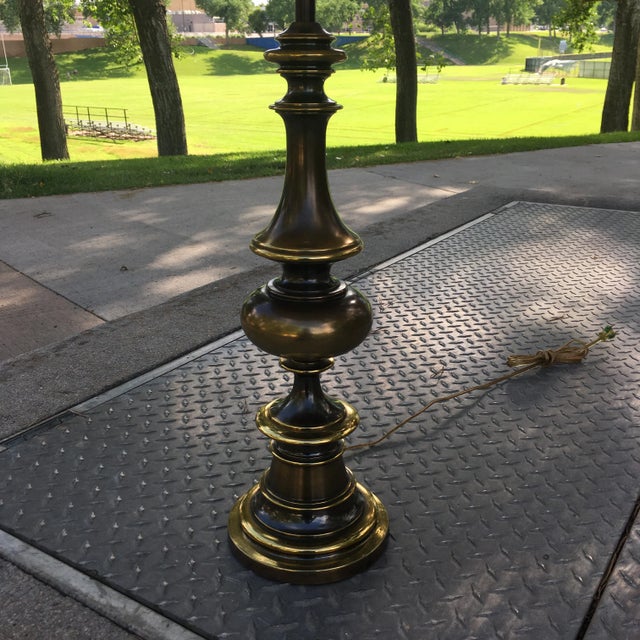 Solid Brass Bulbous Table Lamp With Shade From Westwood For Sale - Image 11 of 14