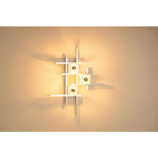Mid-Century Modern Wall Lamps in Aluminum by Gaetano Sciolari, Italy, 1970s, Set of 2 For Sale - Image 3 of 18