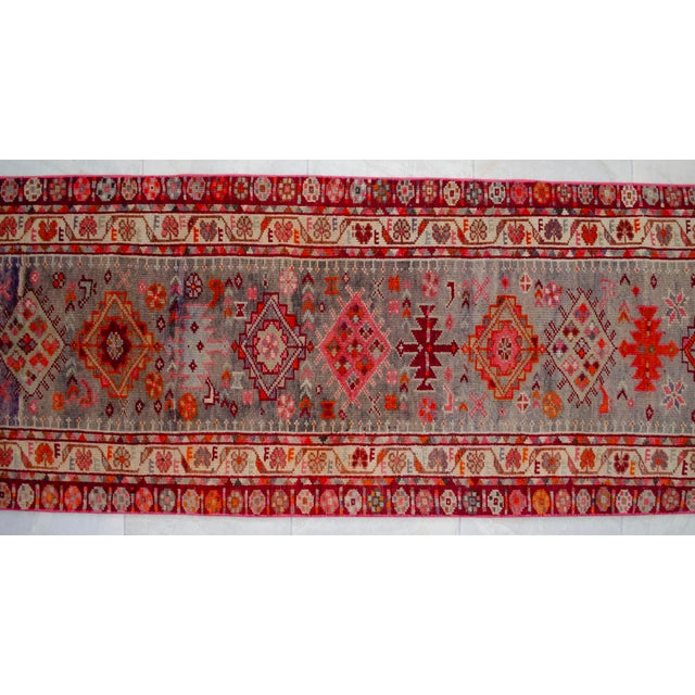 1960s Kurdish Extra Long Runner Herki Hand-Knotted Distressed Rug For Sale - Image 12 of 18