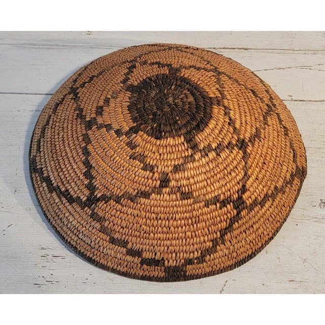 Folk Art 1920s Hand Made Geometric Woven Basket For Sale - Image 3 of 8