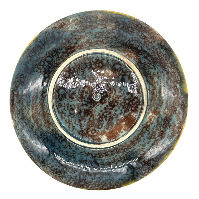 Green A Joesph Holdcroft Majolica Pond Lily Plate, Signed, English, Ca. 1875 For Sale - Image 8 of 9