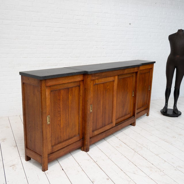 Oak and Bluestone Back Bar, 1930 For Sale - Image 6 of 15