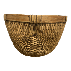 Vintage Handwoven Chinese Willow Basket