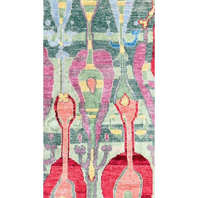 1960s Vintage Art Deco Style Handwoven Wool Rug, Armenia, 1960s For Sale - Image 5 of 14