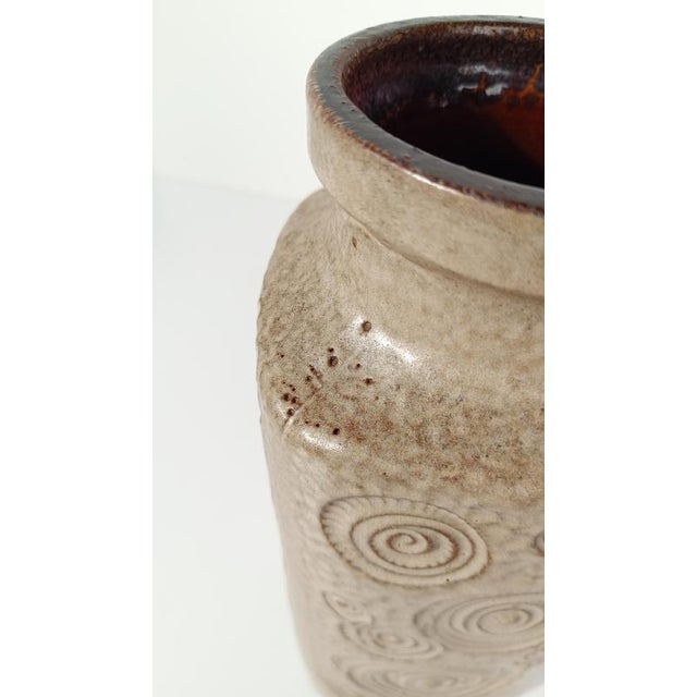 Large Fat Lava Rough Ceramic Vase in Earthy Tone by Scheurich, West Germany, 1970s For Sale - Image 10 of 16