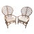 Late 20th Century Ficks Reed Peacock Fan Balloon Back Rattan Chairs a Pair For Sale