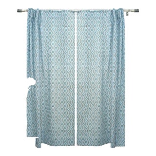 Lehriya Floral Handcrafted Viscose Coloured Linen Curtain for Windows Size-54"x102" For Sale