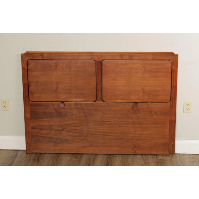 High Quality Vintage Danish Teak Full Size Headboard with Sliding and Removable Head Rest Panels