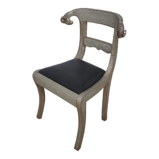 Stunning Regency Style Metal Wrapped Rams Head Chair For Sale