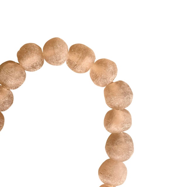 Rustic Mid-Century Vintage Blush Pink Sea Glass Beads For Sale - Image 3 of 3