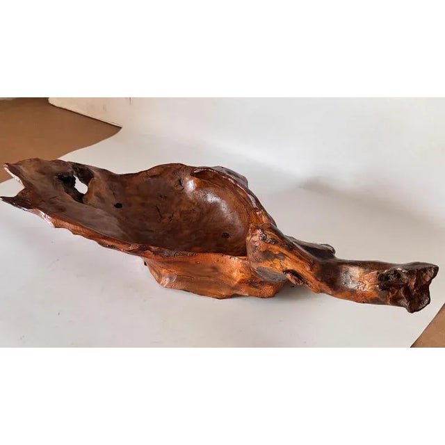 Gold Vintage French Hand-Carved Wooden Basket, 1970s For Sale - Image 8 of 11