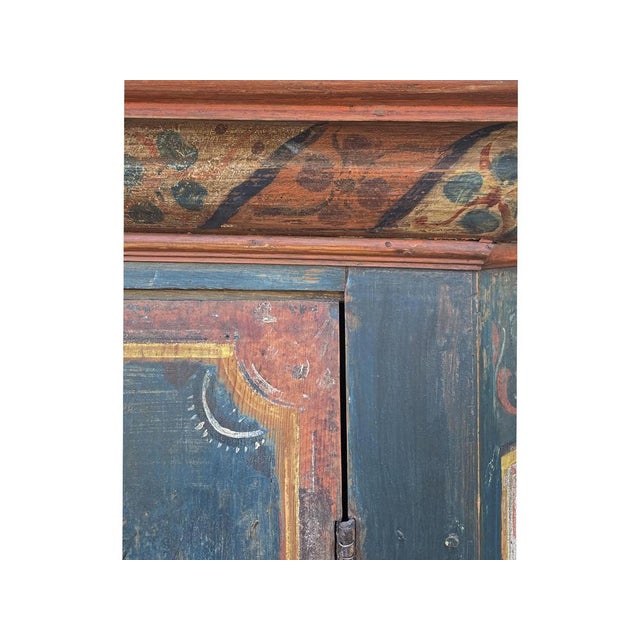 Blue Alpine Blue Painted Wardrobe, 1817 For Sale - Image 8 of 18