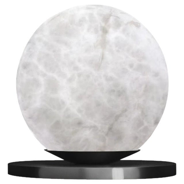 Ofione Shiny Black Metal Table Lamp by Alabastro Italiano For Sale