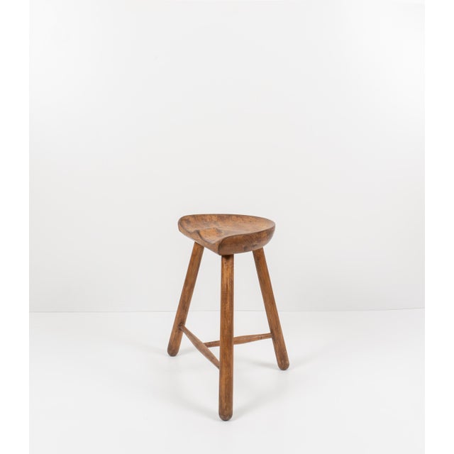 Vintage Wooden Shoemaker Tripod Stool by Arne Hovmand-Olsen, 1950 For Sale - Image 11 of 13