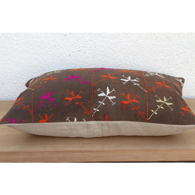 This 16x24 inch lumbar pillow is a breathtaking study in Antique Indian Folk Art, handcrafted from a salvaged Punjabi...