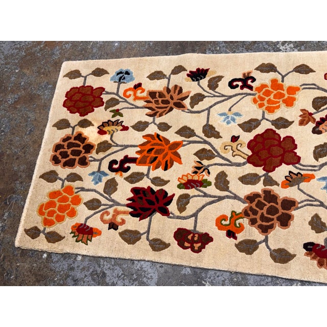 3ft 2in X 5ft 9in Tibetan Refugee Darjeeling Area Rug For Sale In San Francisco - Image 6 of 12